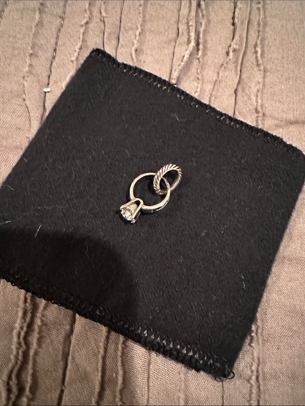 Brighton Silver Ring Charm with Rope Detail